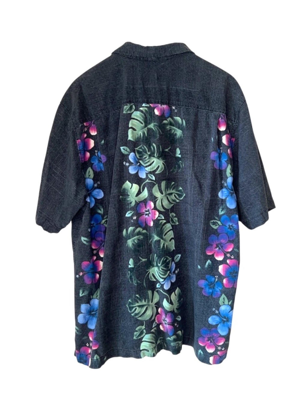 Tommy Bahama Men's Tropical Palm Hibiscus Flower Summer Holiday Button Up Shirt - Picture 2 of 8